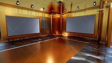 3D Virtual News Studio Background