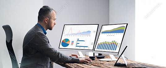 Business Analyst Viewing Financial
