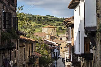 Santillana del Mar town with a historical-artistic value in Cantabria, Santander, Spain
