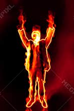 Business man on fire