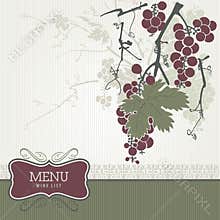 Vintage menu - wine list