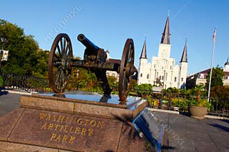 New Orleans Artillery Park St Louis Cathedral