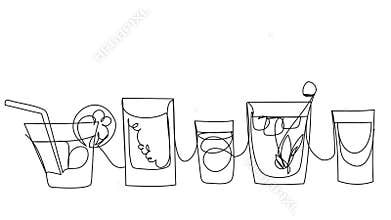 One line cocktails