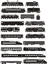 Train silhouettes