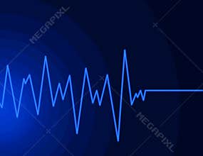 Radio wave - neon blue