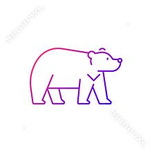 Formosan bear gradient linear vector icon.