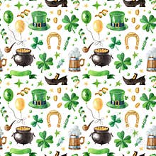 Saint Patrick`s day seamless pattern