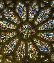 A beautiful church window with a cocktail of different colors