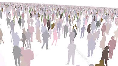 3d cartoon humans people huge crowd stay
