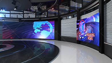 3D Virtual News Studio Background