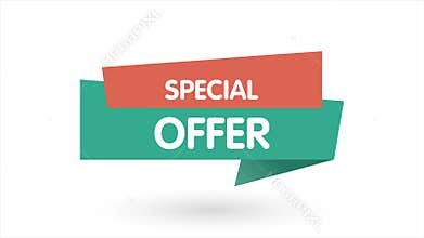 Special offer banner template. Banner sale tag. Market special offer discount label. 4k
