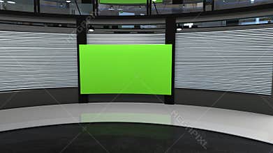 3D Virtual News Studio Background