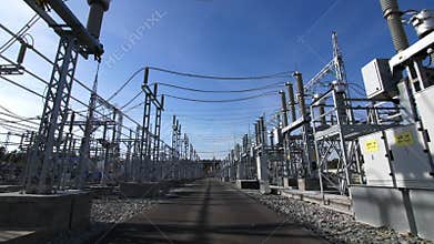 Motion across electricity distribution substation switchyard