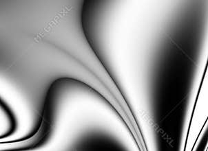 Abstract Wavy Lines Black Silk