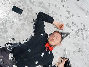 party drunk unconscious birthday guy on floor