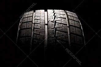 Brand new car tyre close-up.