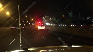 Paramedic ambulance rushing on highway