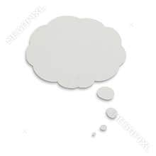Paper thought bubble with clipping path