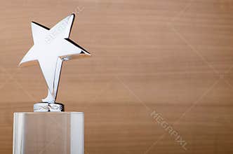 Star award against wood
