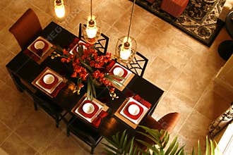 Dining table from above