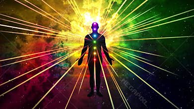 The energy radiance of the human body and the attainment of power