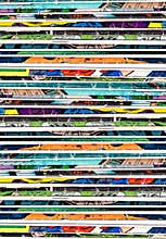 Big vertical stack of old comic books background
