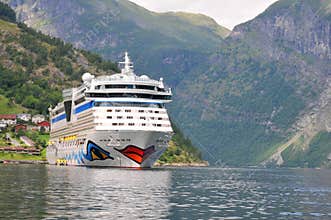 Geiranger, Norway. Cruise ship AIDA luna
