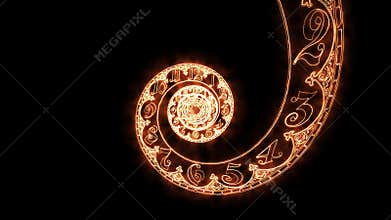 The classic spiral fire dial is endless. 3D rendering