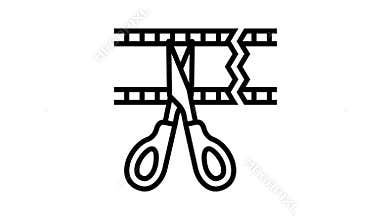 cropping video line icon animation