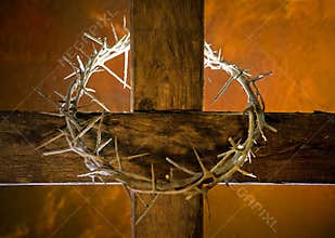 Cross with crown of thorns
