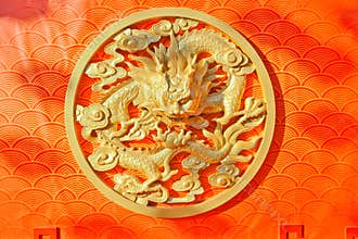 Chinese dragon relief pattern