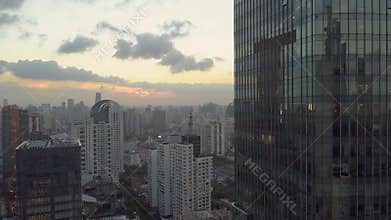 Sunset Serenity in Shanghai: Jing'an District Skyline at Dusk