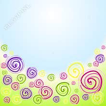 Swirl flowers invitation card