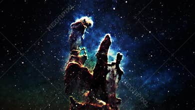 Space Travel to The Eagle Nebula Messier 16