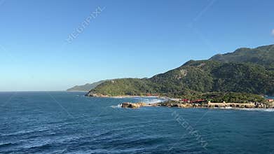 An aerial view of Haiti from a cruise ship