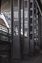 Rows of steel columns