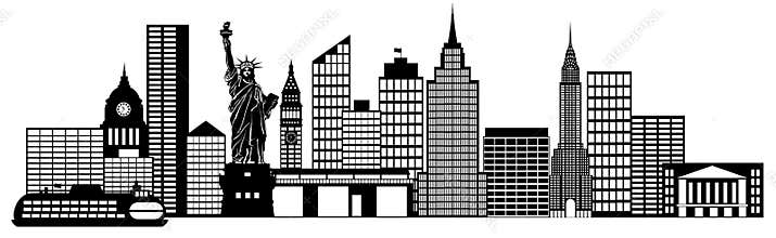 New York City Skyline Panorama Clip Art
