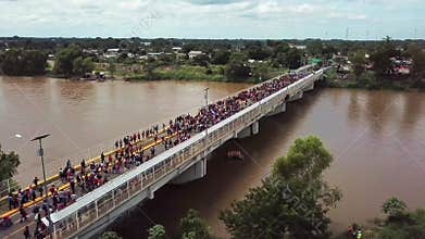 Migrant Caravan from Honduras crosses into Mexico