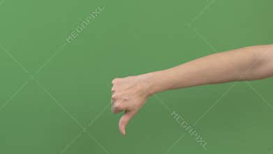 Like dislike gestures. Hand showing thumbs up, like, ok sign and change to thumbs down, dislike or negative sign symbol