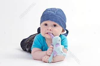 Baby boy with toy