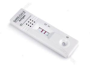 Covid-19 antigen test kit showing positive result
