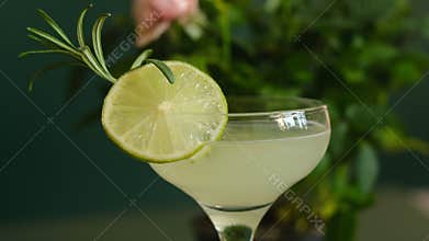 Glass of daiquiri cocktail.