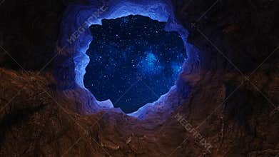 Spiral Galaxy Loop with twinkle stars - Deep Space Exploration, Rotating Spiral Galaxy on Space Background.Spiral Galaxy Loop, 4K