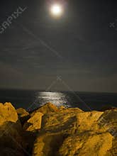 Moonlight sea night