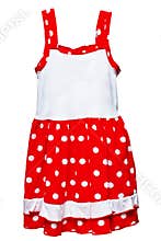 Small red polka dot dress for girls on white