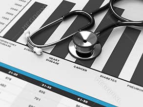 Stethoscope, chart, diseases, medical, healthcare