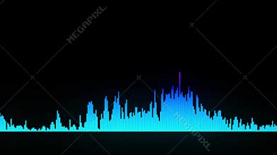 Visualization of voice record, artificial intelligence. Music equalizer, audio waves sound digital player waveform