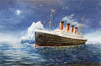 Titanic and Iceberg