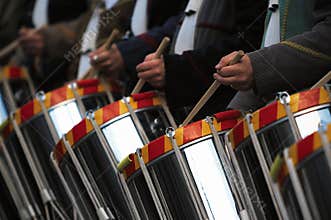 Drummers in a marching band