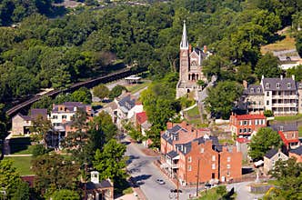 Aerial view Harpers Ferry national park